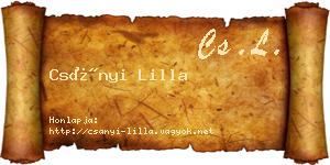 Csányi Lilla névjegykártya